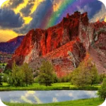 red mountain live wallpaper android application logo